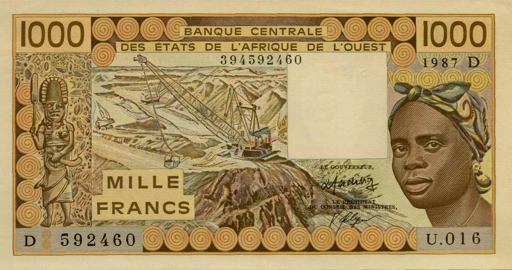 Mali (W.A.S) 1000 1987 UNC P-406D/h